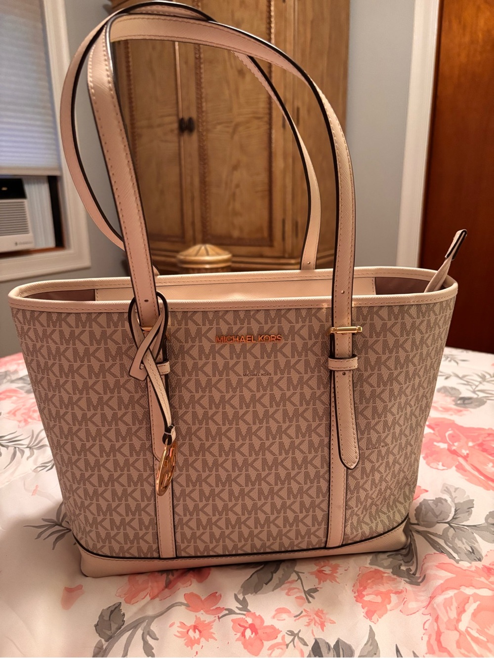 Michael Kors Cream/Ivory Signature MK Logo Tote